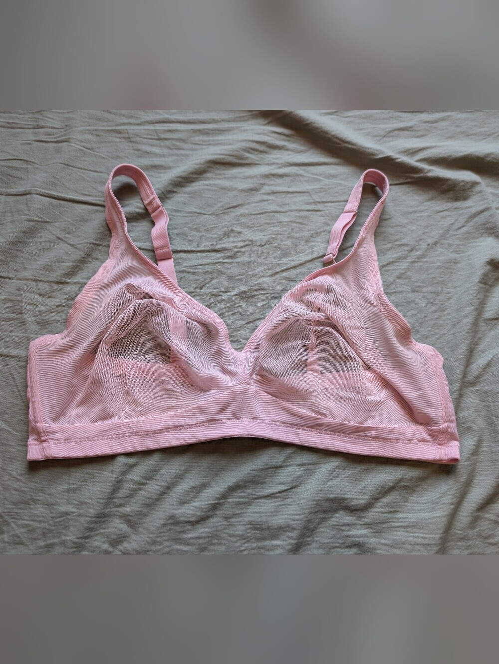 NWOT CUUP The Wireless Plunge Mesh Bralette XXLarge Pink